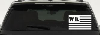 Jeep WK American USA Flag Right Off Road Car or Truck Window Vinyl Decal Sticker (White)