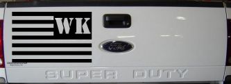 Jeep WK American USA Flag Left Off Road Car or Truck Window Decal Sticker (Black)