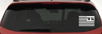 Jeep WK American USA Flag Left Off Road Car or Truck Window Decal Sticker (White)