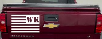Jeep WK American USA Flag Left Off Road Car or Truck Window Decal Sticker (White)