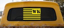 Jeep WK American USA Flag Left Off Road Car or Truck Window Decal Sticker (Yellow)