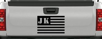 Jeep JK American USA Flag Right Off Road Car or Truck Window Decal Sticker (Black)