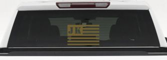 Jeep JK American USA Flag Right Off Road Car or Truck Window Vinyl Decal Sticker (Gold)