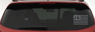 Jeep JK American USA Flag Right Off Road Car or Truck Window Decal Sticker (Silver)
