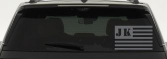 Jeep JK American USA Flag Right Off Road Car or Truck Window Decal Sticker (Silver)