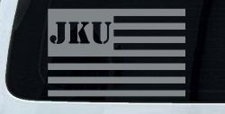 Jeep JKU American USA Flag Right Off Road Car or Truck Window Decal Sticker (Telegrey)