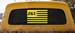 Jeep JKU American USA Flag Right Off Road Car or Truck Window Decal Sticker (Yellow)