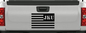 Jeep JKU American USA Flag Left Off Road Car or Truck Window Decal Sticker (Black)