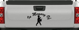 In memory Of Little Drummer Boy Car or Truck Window Decal Sticker (Black)