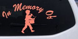 In memory Of Little Drummer Boy Car or Truck Window Decal Sticker (Coral)