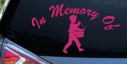 In memory Of Little Drummer Boy Car or Truck Window Vinyl Decal Sticker (Hot Pink)