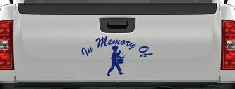 In memory Of Little Drummer Boy Car or Truck Window Decal Sticker (Navy)