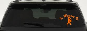 In memory Of Little Drummer Boy Car or Truck Window Decal Sticker (Orange)