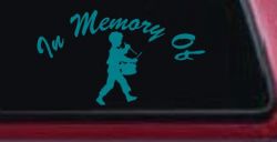 In memory Of Little Drummer Boy Car or Truck Window Vinyl Decal Sticker (Turquoise Blue)