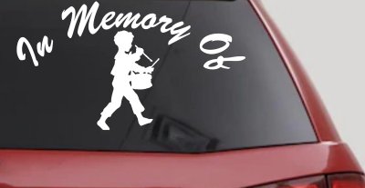 In memory Of Little Drummer Boy Car or Truck Window Vinyl Decal Sticker