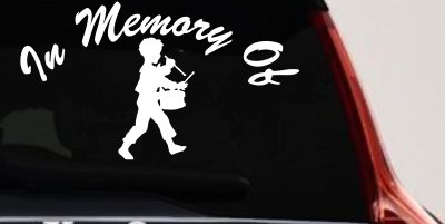 In memory Of Little Drummer Boy Car or Truck Window Vinyl Decal Sticker