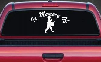 In memory Of Little Drummer Boy Car or Truck Window Decal Sticker
