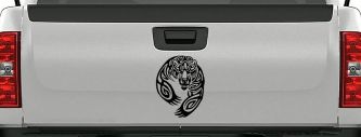 Tribal Indian native American Bear Western Car or Truck Window Decal Sticker (Black)