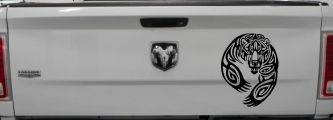 Tribal Indian native American Bear Western Car or Truck Window Decal Sticker (Black)
