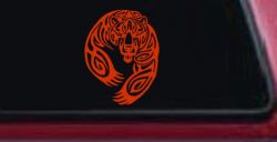 Tribal Indian native American Bear Western Car or Truck Window Vinyl Decal Sticker (Orange Red)