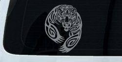 Tribal Indian native American Bear Western Car or Truck Window Decal Sticker (Telegrey)