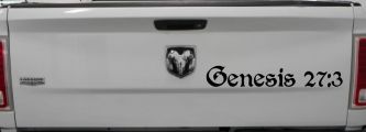 Genesis 27:3 Christian Car or Truck Window Decal Sticker (Black)