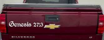 Genesis 27:3 Christian Car or Truck Window Decal Sticker (White)