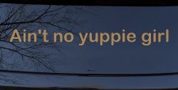 Ain't no yuppie girl Car or Truck Window Vinyl Decal Sticker (Light Brown)