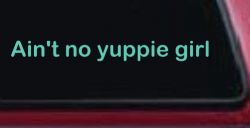 Ain't no yuppie girl Car or Truck Window Vinyl Decal Sticker (Mint)