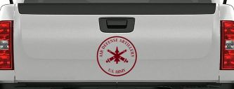 US Army Air Defense Artillery  Military Car or Truck Window Decal Sticker (Burgundy)
