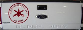 US Army Air Defense Artillery  Military Car or Truck Window Decal Sticker (Burgundy)