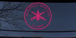 US Army Air Defense Artillery  Military Car or Truck Window Decal Sticker (Hot Pink)