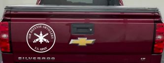 US Army Air Defense Artillery  Military Car or Truck Window Decal Sticker (White)