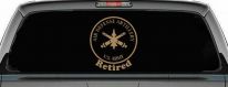 US Army Air Defense Artillery Retired Military Car or Truck Window Decal Sticker (Light Brown)