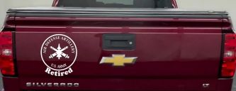 US Army Air Defense Artillery Retired Military Car or Truck Window Decal Sticker (White)