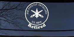 US Army Air Defense Artillery Retired Military Car or Truck Window Decal Sticker