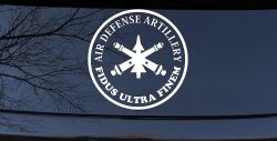 US Army Air Defense Artillery Fidus Ultra Finem Military Car or Truck Window Decal Sticker