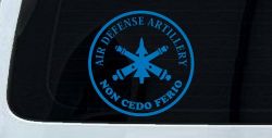 US Army Air Defense Artillery Non Cedo Ferio Military Car or Truck Window Vinyl Decal Sticker (Sky Blue)