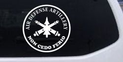 US Army Air Defense Artillery Non Cedo Ferio Military Car or Truck Window Decal Sticker