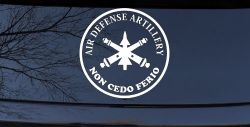 US Army Air Defense Artillery Non Cedo Ferio Military Car or Truck Window Decal Sticker