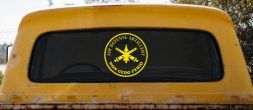US Army Air Defense Artillery Non Cedo Ferio Military Car or Truck Window Vinyl Decal Sticker (Yellow)