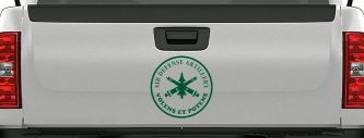 US Army Air Defense Artillery VOLENS ET POTENS Military Car or Truck Window Decal Sticker (Dark Green)
