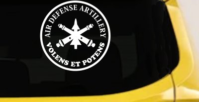 US Army Air Defense Artillery VOLENS ET POTENS Military Car or Truck Window Vinyl Decal Sticker