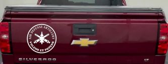 US Army Air Defense Artillery VOLENS ET POTENS Military Car or Truck Window Decal Sticker (White)