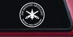 US Army Air Defense Artillery Ready and Vigilant Military Car or Truck Window Decal Sticker