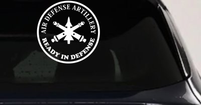 US Army Air Defense Artillery Ready in Defense Military Car or Truck Window Vinyl Decal Sticker