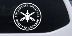 US Army Air Defense Artillery Ready in Defense Military Car or Truck Window Decal Sticker
