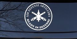 US Army Air Defense Artillery Ready in Defense Military Car or Truck Window Decal Sticker