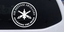 US Army Air Defense Artillery GUARDING THE SKIES Military Car or Truck Window Decal Sticker