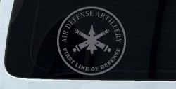 US Army Air Defense Artillery FIRST LINE OF DEFENSE Military Car or Truck Window Vinyl Decal Sticker (Silver)